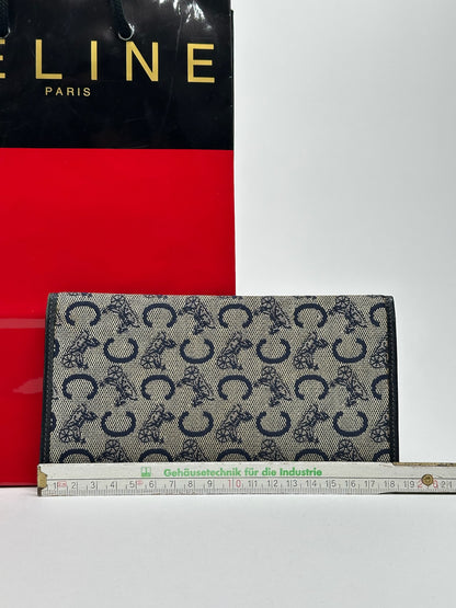 Vintage Celine Macadam Monogram ID holder black white