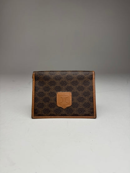 Vintage Celine Leather Monogram Card Holder Brown