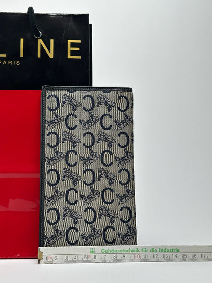 Vintage Celine Macadam Monogram ID holder black white