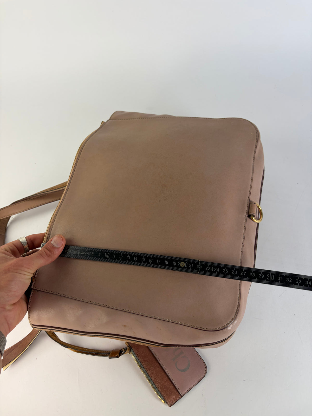Vintage Chloé Leather Tote Dusty Pink Gold