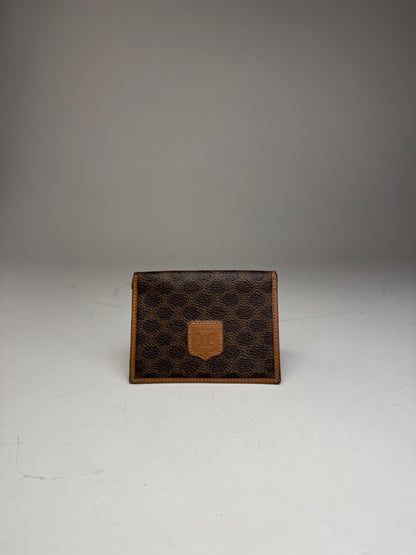 Vintage Celine Leather Monogram Card Holder Brown