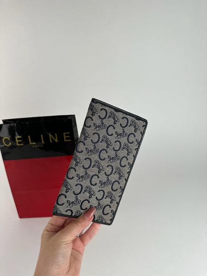 Vintage Celine Macadam Monogram ID holder black white