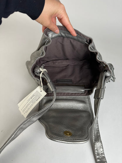 Vintage Chloe See by Chloé Pebbled Leather Flap Crossbody Bag c. Mid-2000s Silver