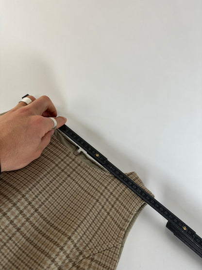 Vintage Dior Wool Checked Dress M Beige Brown