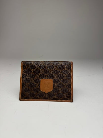 Vintage Celine Leather Monogram Card Holder Brown