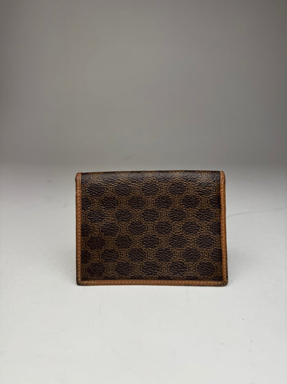 Vintage Celine Leather Monogram Card Holder Brown