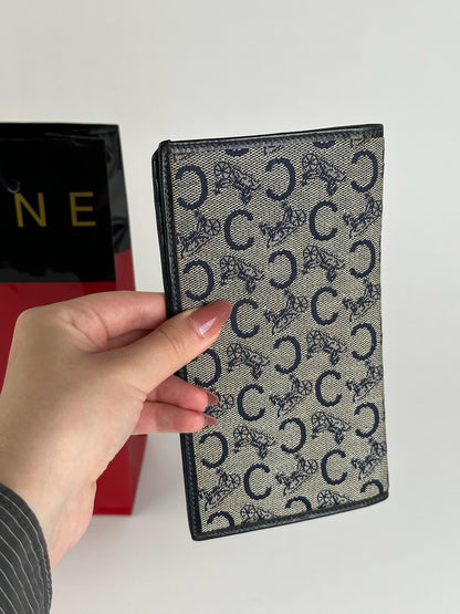 Vintage Celine Macadam Monogram ID holder black white