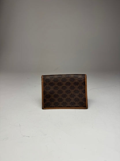 Vintage Celine Leather Monogram Card Holder Brown