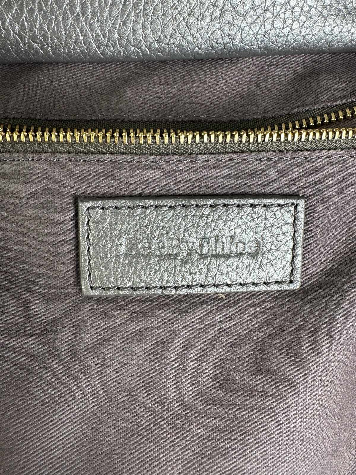 Vintage Chloe See by Chloé Pebbled Leather Flap Crossbody Bag c. Mid-2000s Silver