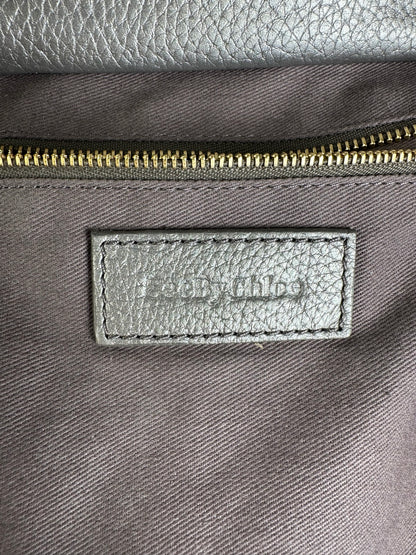 Vintage Chloe See by Chloé Pebbled Leather Flap Crossbody Bag c. Mid-2000s Silver