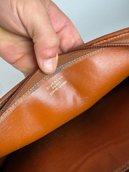 Vintage Givenchy Leather Clutch Brown