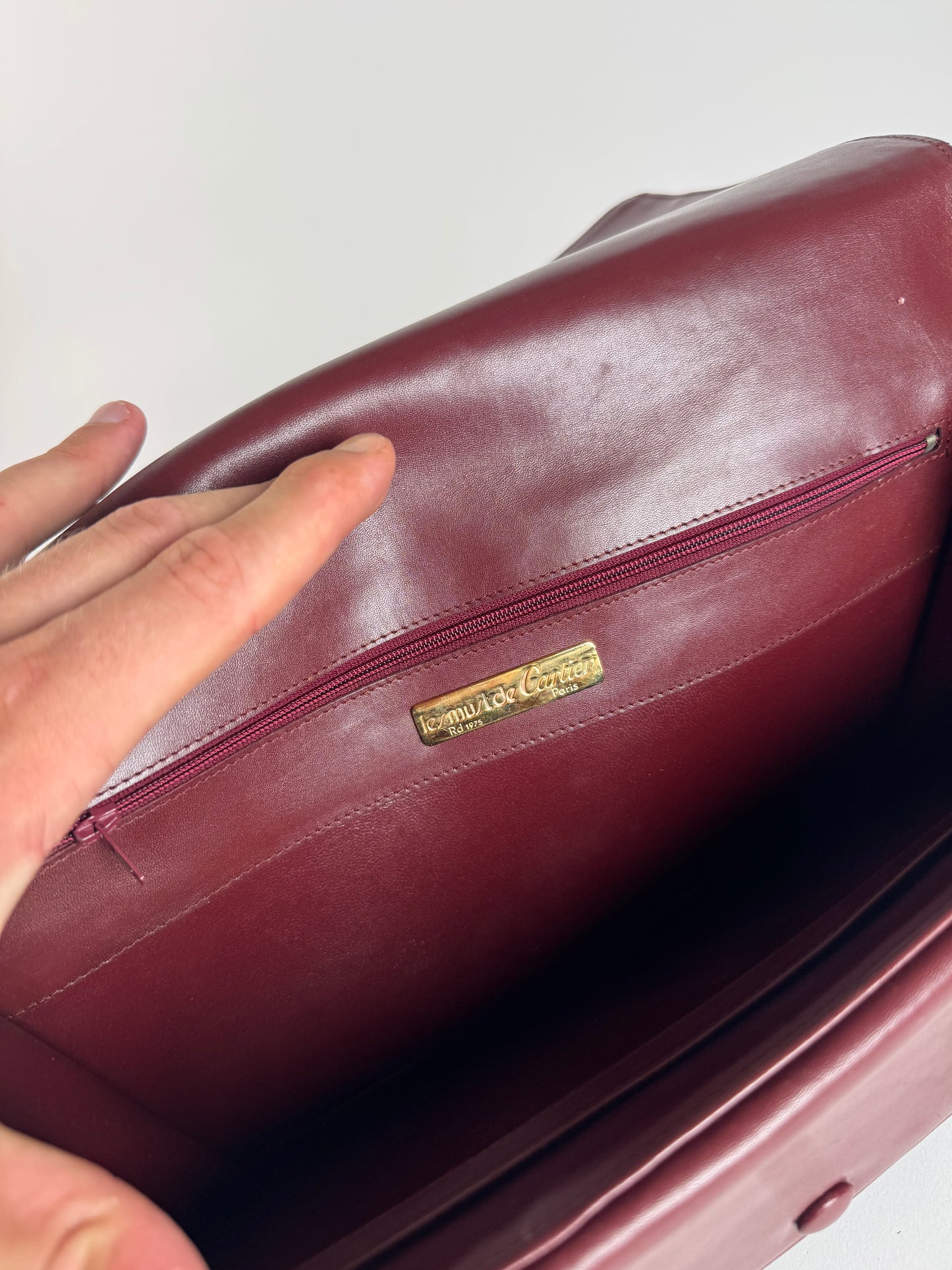 Vintage Cartier Leather Bag Burgundy