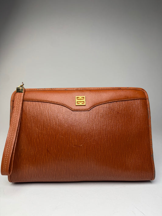 Vintage Givenchy Leather Clutch Brown