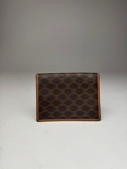 Vintage Celine Leather Monogram Card Holder Brown