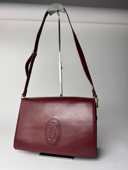 Vintage Cartier Leather Bag Burgundy