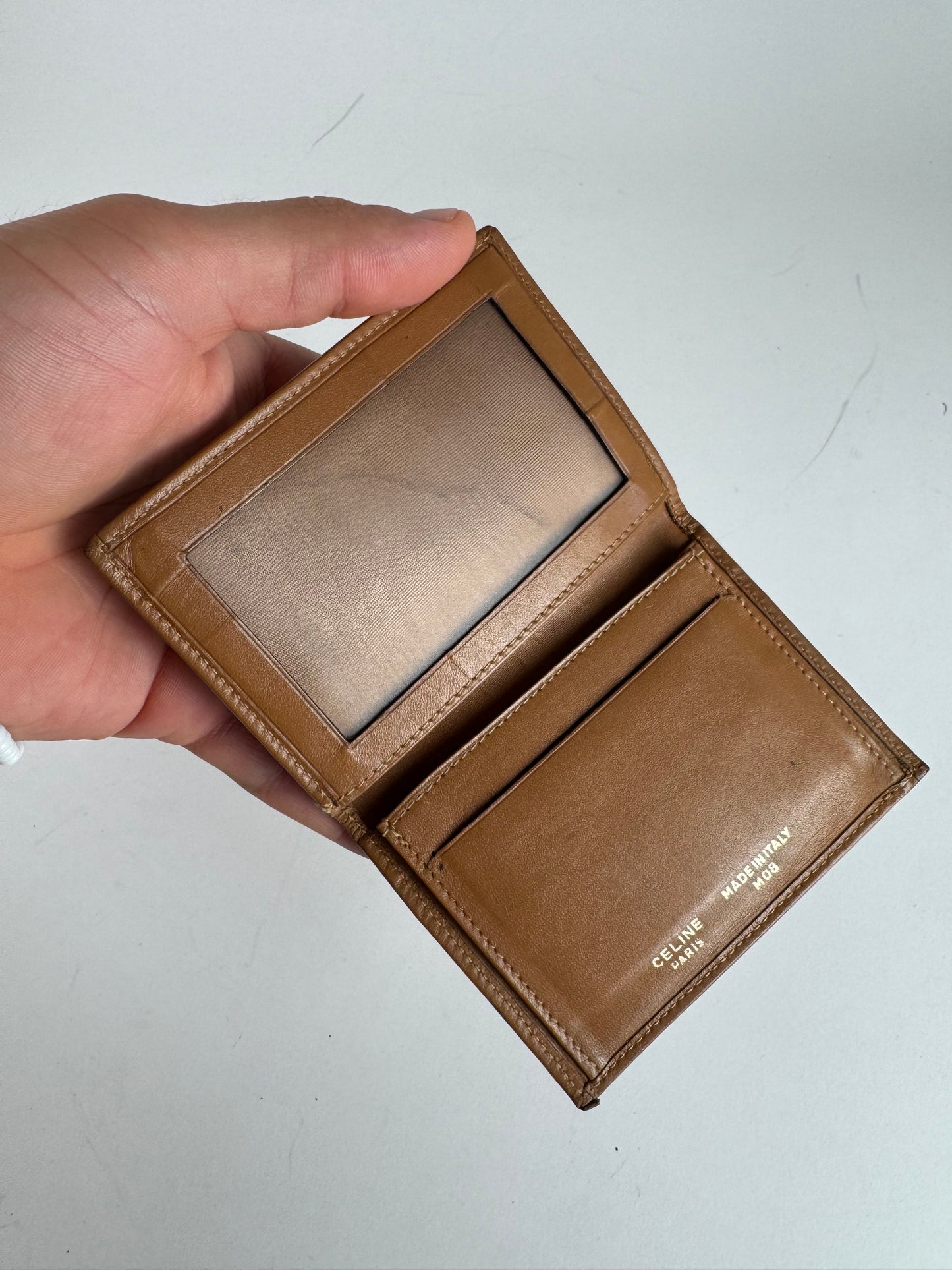 Vintage Celine Leather Monogram Card Holder Brown