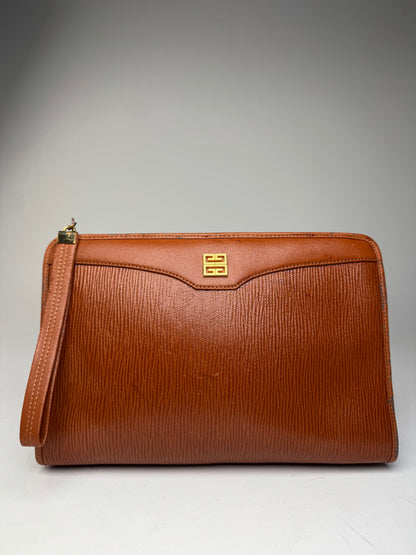 Vintage Givenchy Leather Clutch Brown