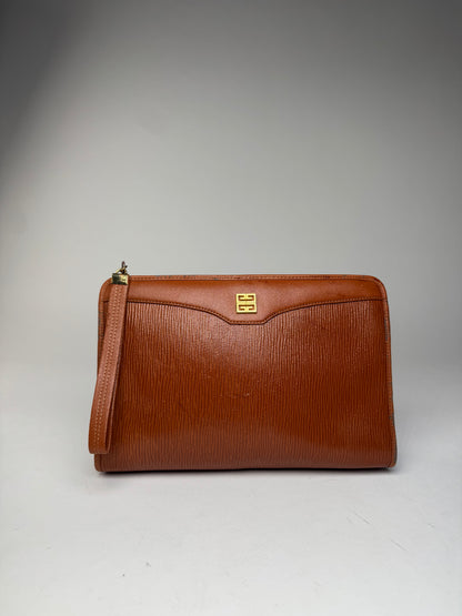 Vintage Givenchy Leather Clutch Brown