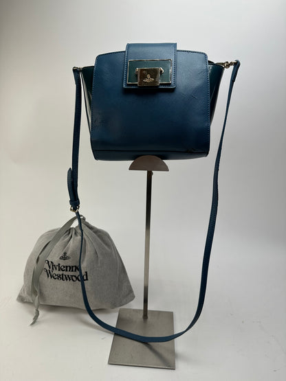 Vivienne Westwood Opio Saffiano Crossbody Bag Teal Blue