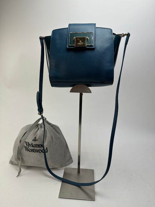 Vivienne Westwood Opio Saffiano Crossbody Bag Teal Blue