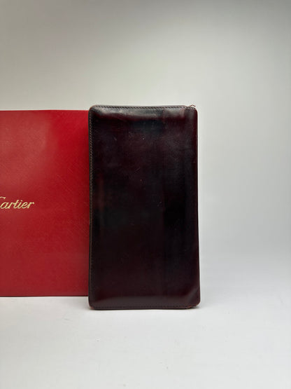 Vintage Cartier Must de Cartier Bifold Wallet Late 1980s Burgundy