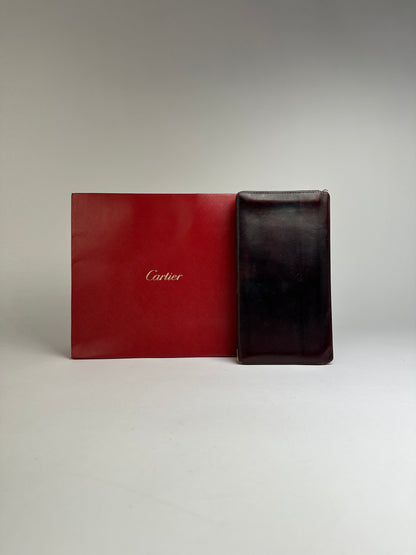 Vintage Cartier Must de Cartier Bifold Wallet Late 1980s Burgundy