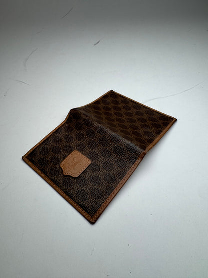 Vintage Celine Leather Monogram Card Holder Brown