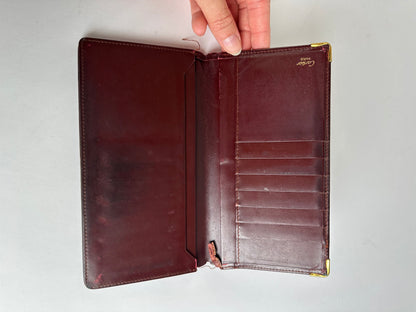 Vintage Cartier Must de Cartier Bifold Wallet Late 1980s Burgundy