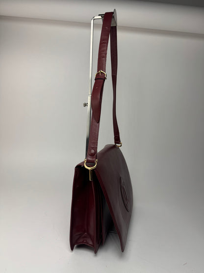 Vintage Cartier Leather Bag Burgundy