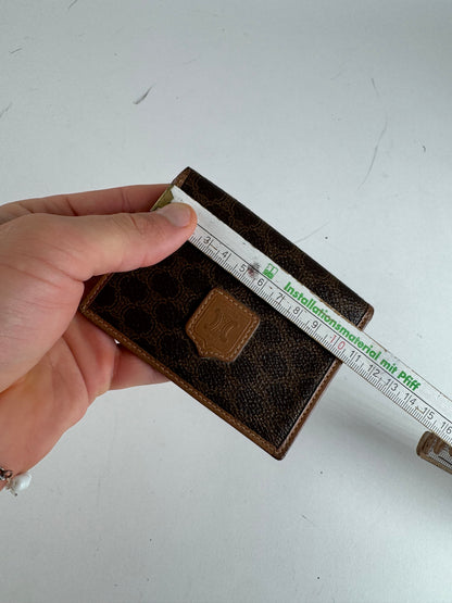 Vintage Celine Leather Monogram Card Holder Brown