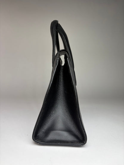 Vintage Givenchy Structured Leather Top-Handle Bag Late 1980s Black