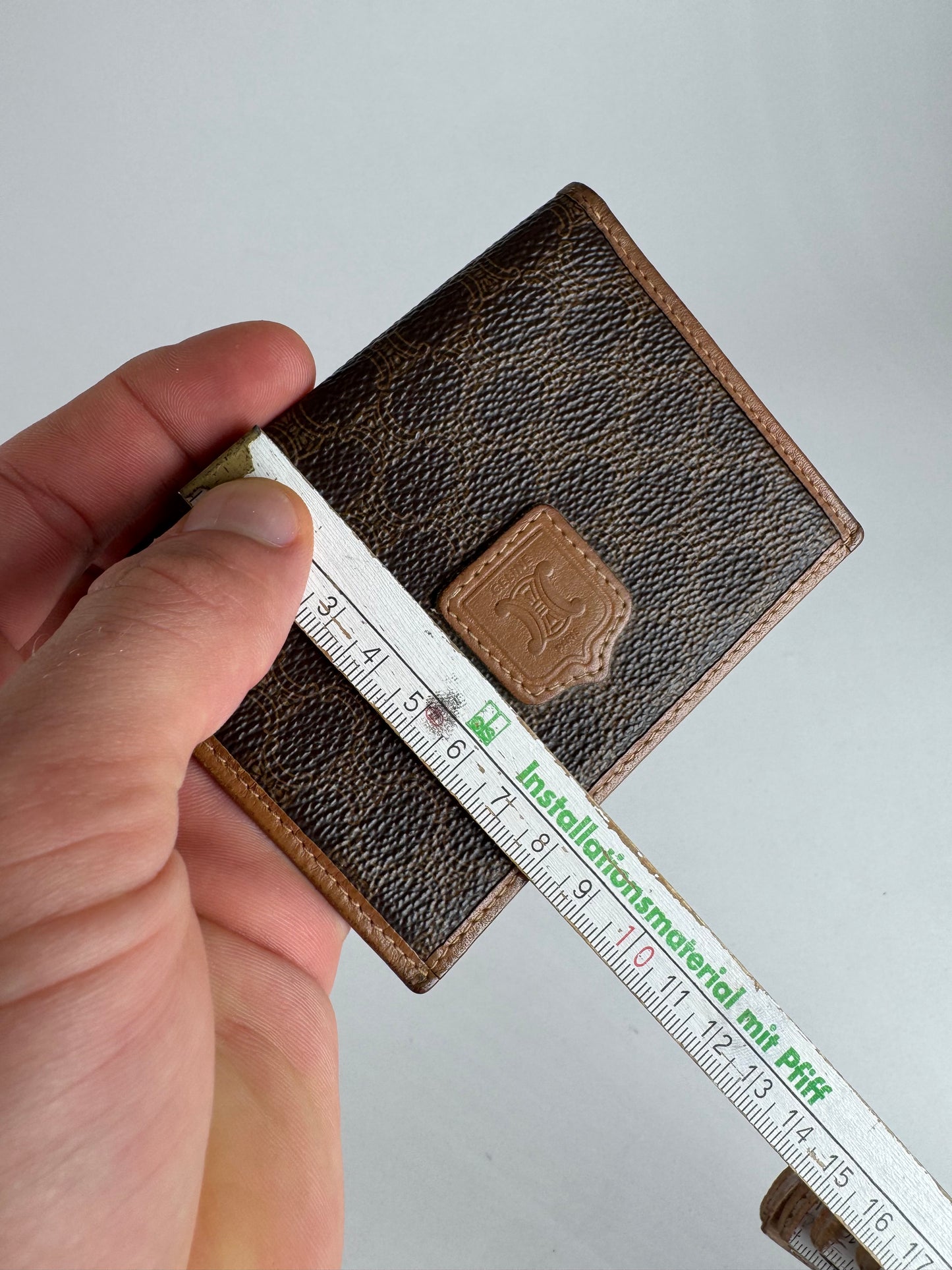 Vintage Celine Leather Monogram Card Holder Brown