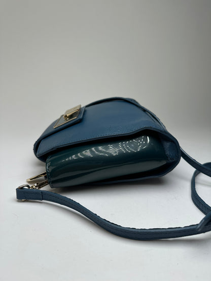 Vivienne Westwood Opio Saffiano Crossbody Bag Teal Blue