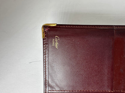 Vintage Cartier Must de Cartier Bifold Wallet Late 1980s Burgundy
