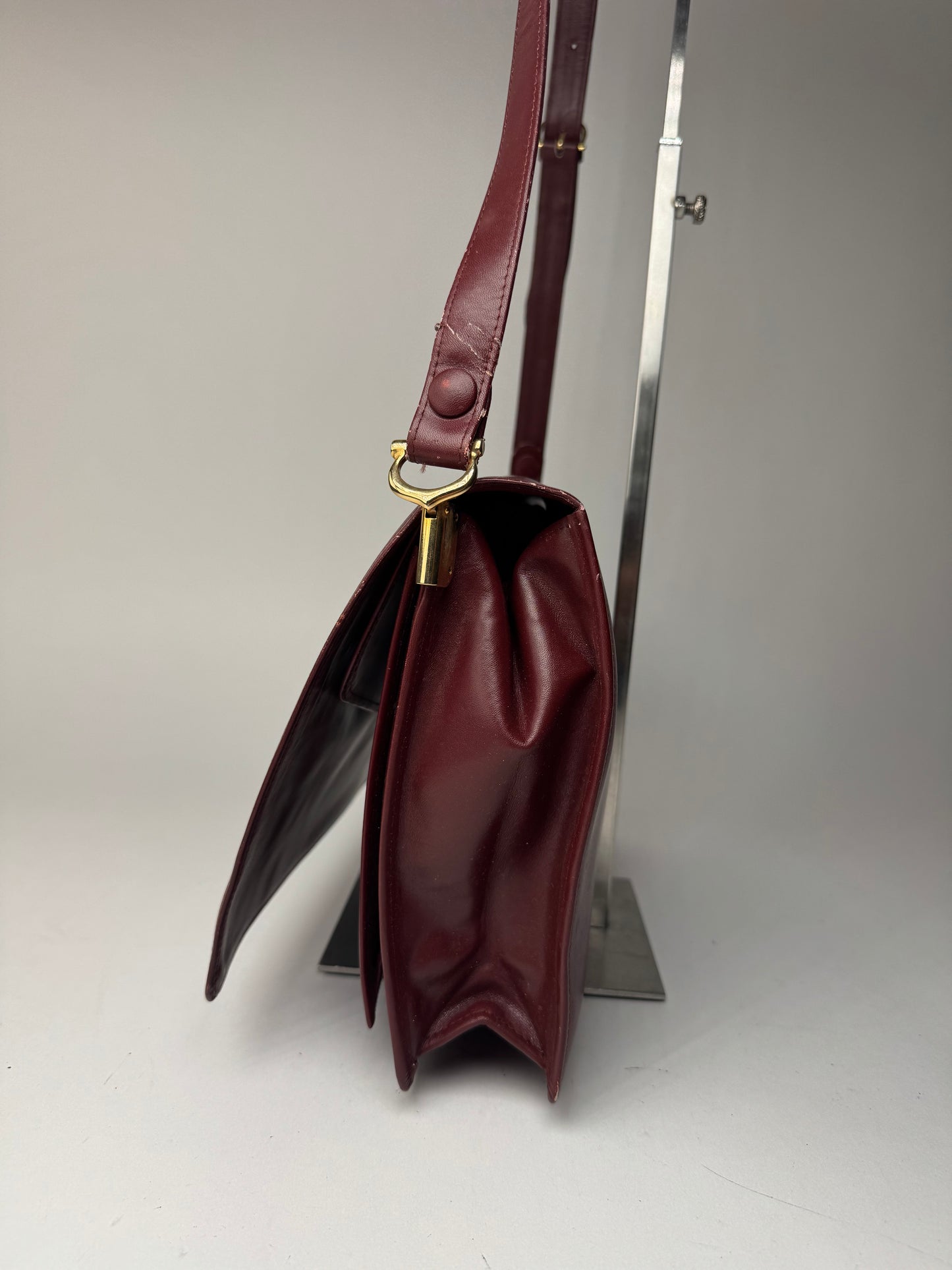 Vintage Cartier Leather Bag Burgundy