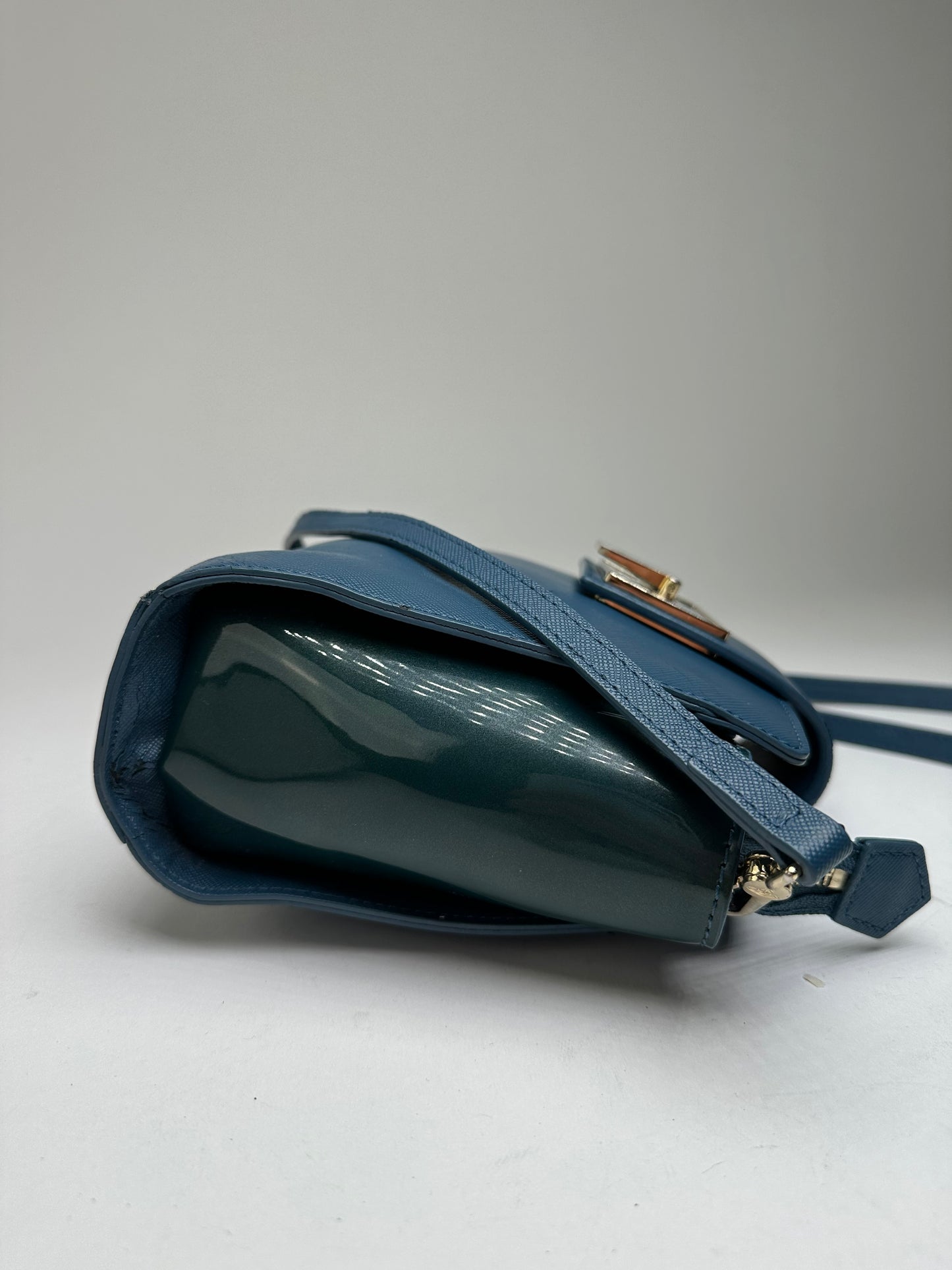 Vivienne Westwood Opio Saffiano Crossbody Bag Teal Blue