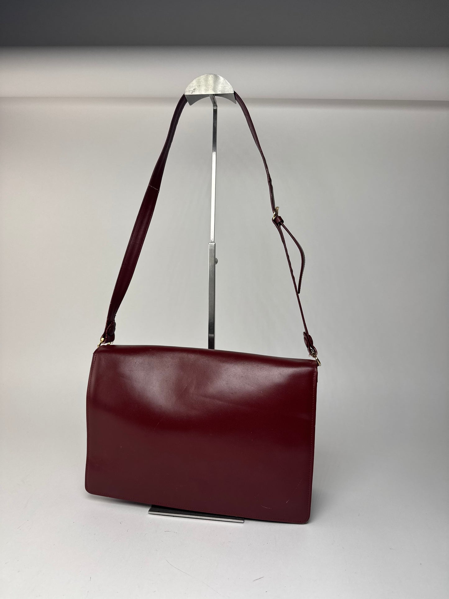 Vintage Cartier Leather Bag Burgundy
