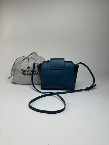 Vivienne Westwood Opio Saffiano Crossbody Bag Teal Blue