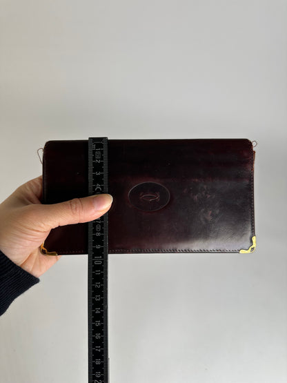 Vintage Cartier Must de Cartier Bifold Wallet Late 1980s Burgundy