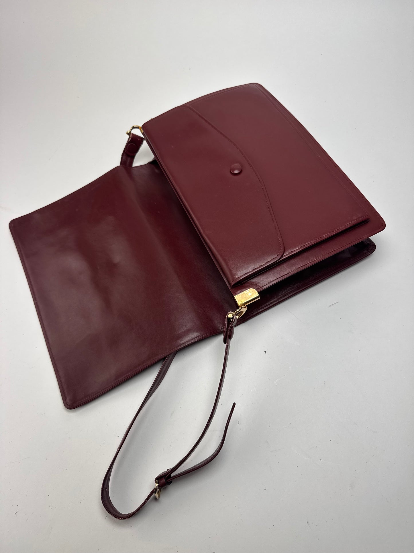 Vintage Cartier Leather Bag Burgundy