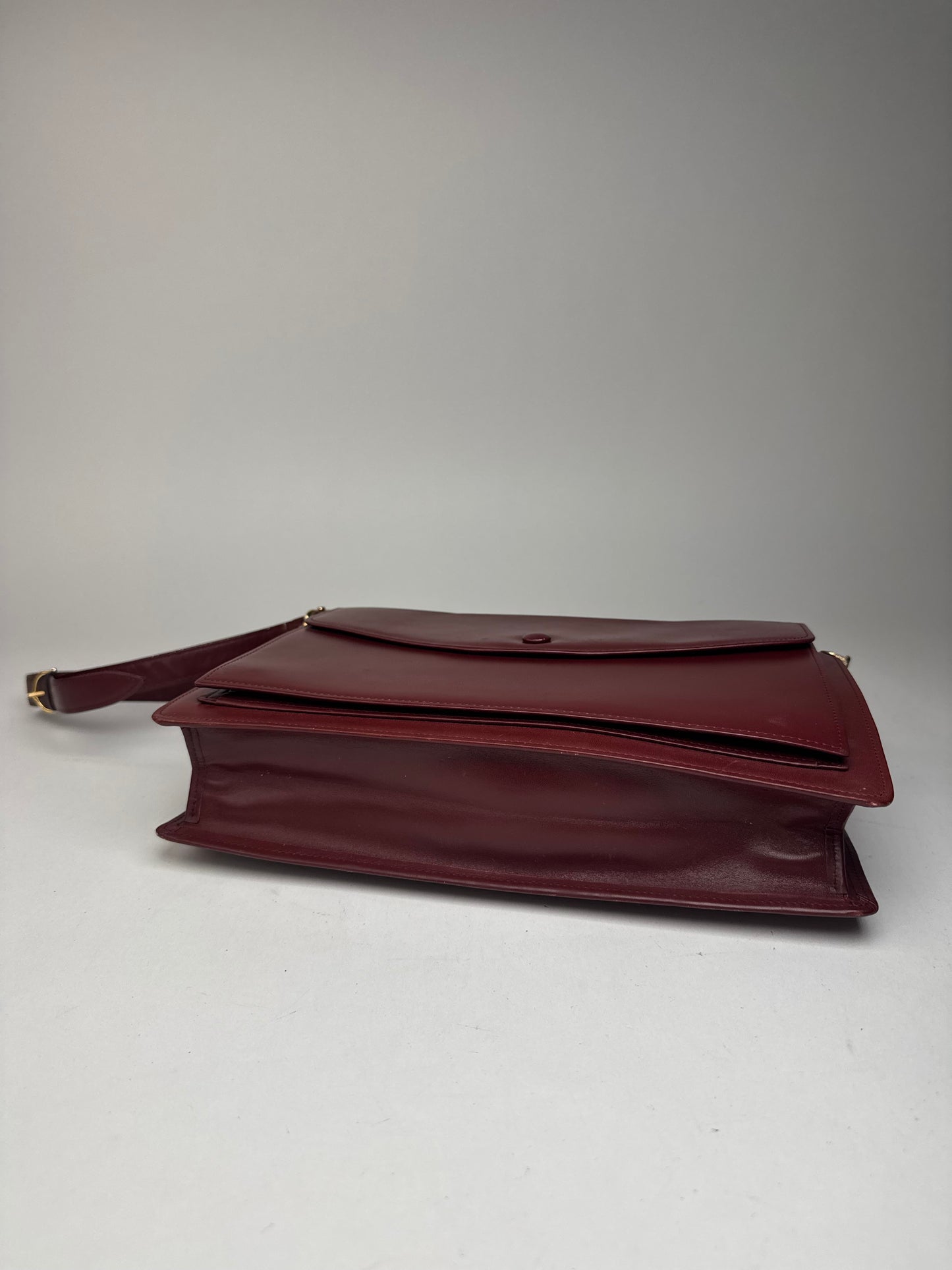Vintage Cartier Leather Bag Burgundy