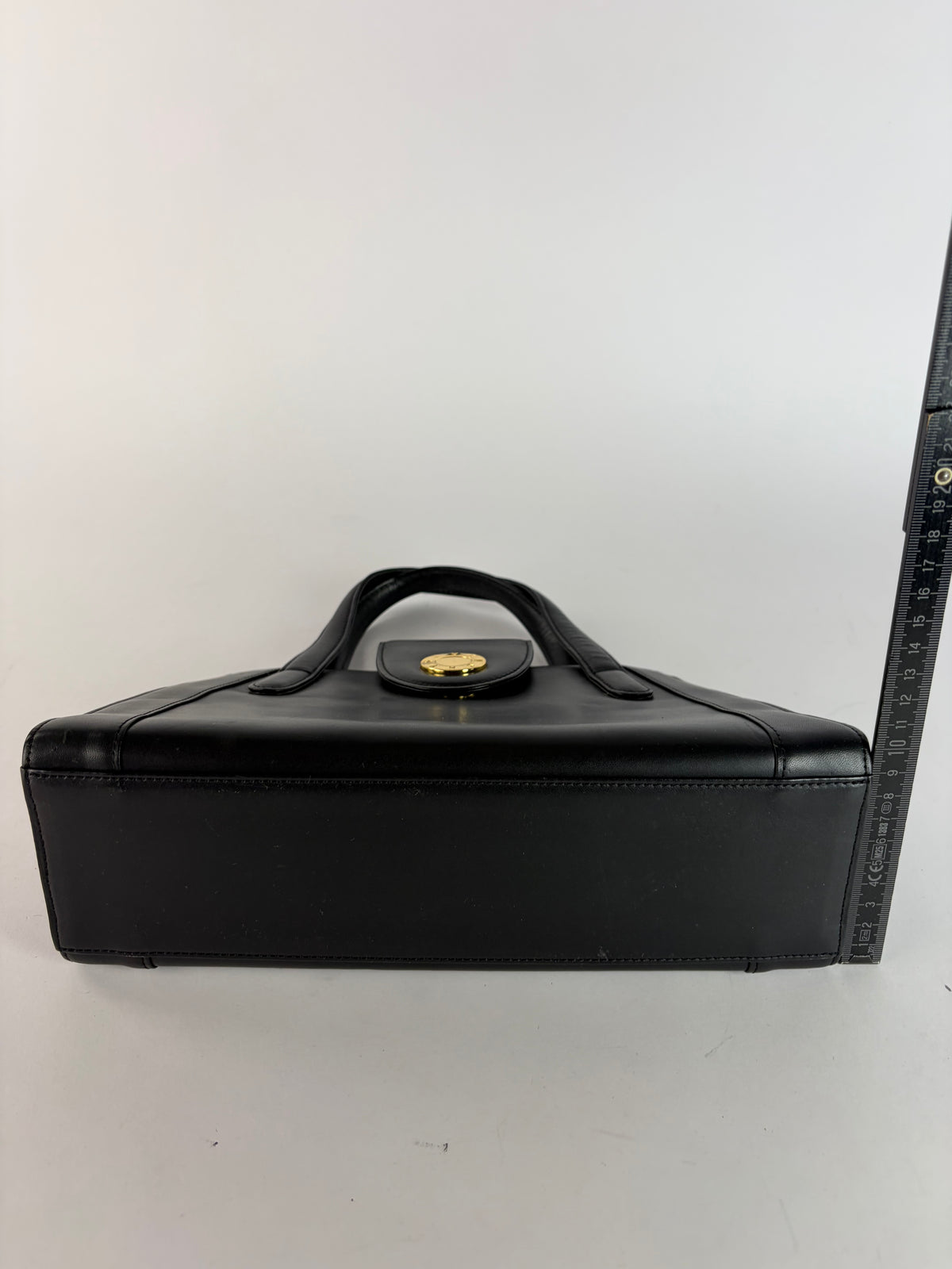 Vintage Givenchy Structured Leather Top-Handle Bag Late 1980s Black