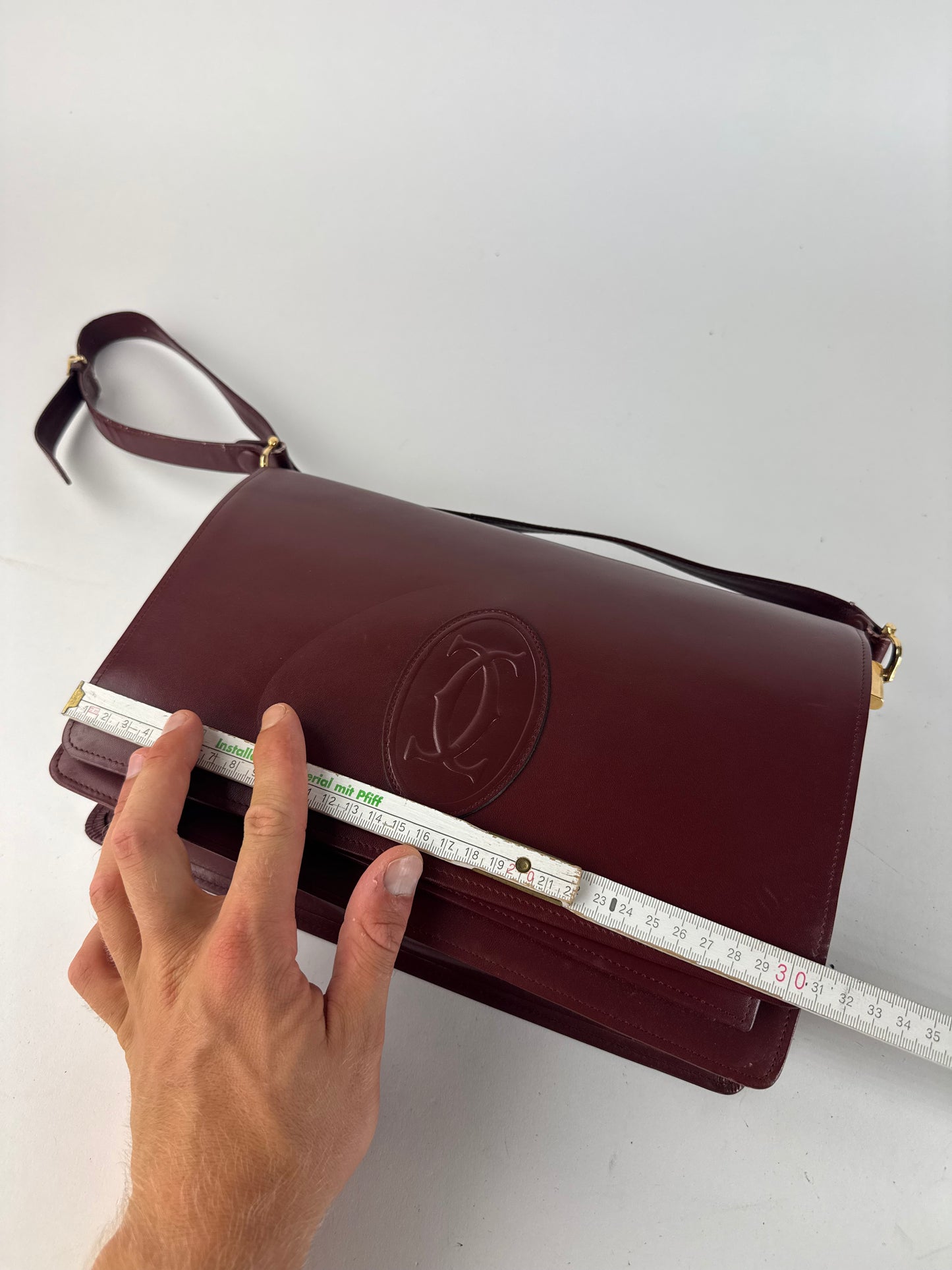 Vintage Cartier Leather Bag Burgundy