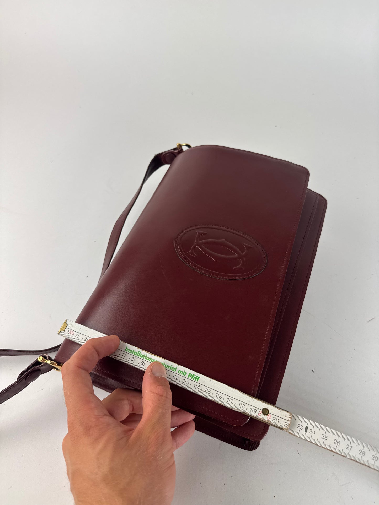 Vintage Cartier Leather Bag Burgundy