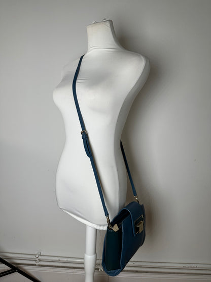 Vivienne Westwood Opio Saffiano Crossbody Bag Teal Blue