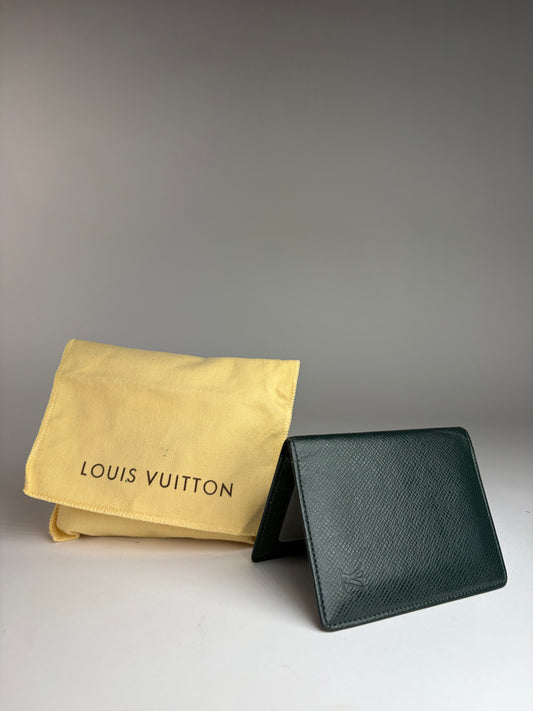 Vintage Louis Vuitton Saffiano Leather Card Holder Dark Green