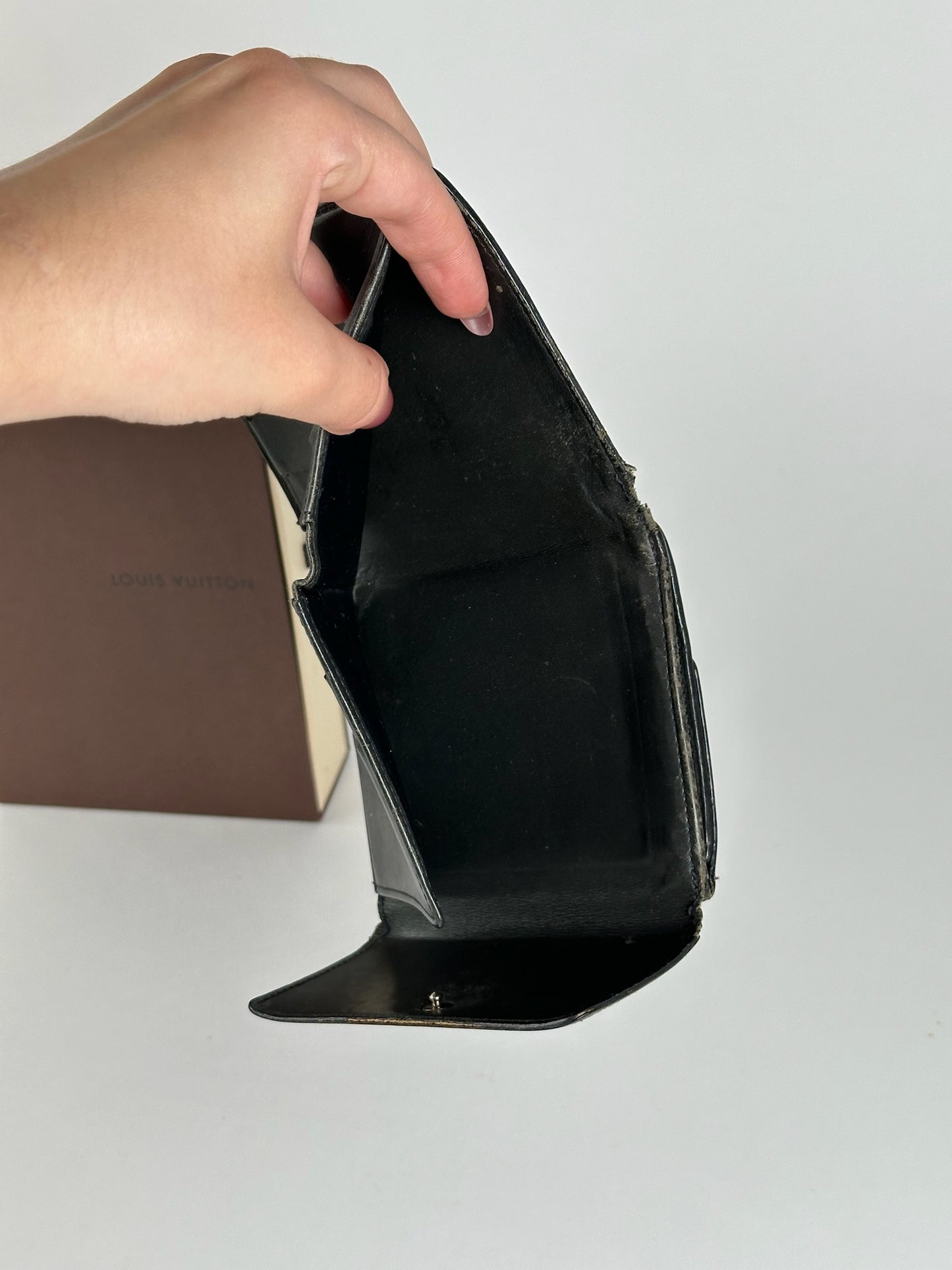 Vintage Louis Vuitton Vernis Leather wallet black