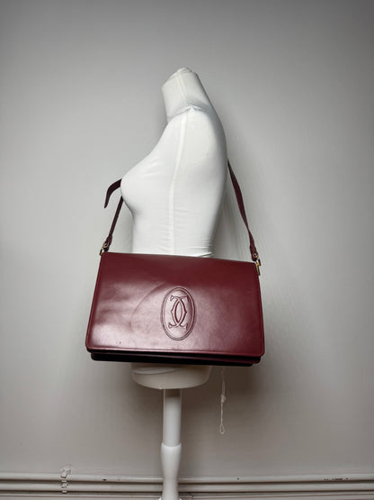 Vintage Cartier Leather Bag Burgundy