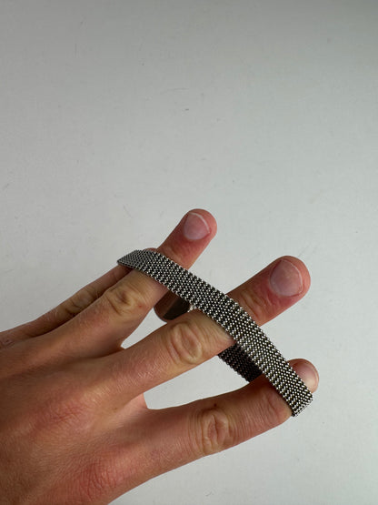 Montre à quartz vintage Courreges en métal argenté