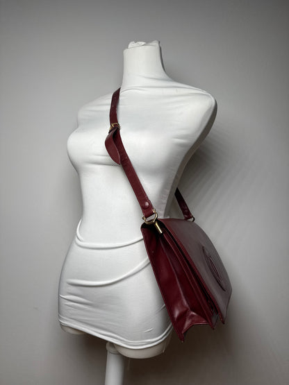 Vintage Cartier Leather Bag Burgundy